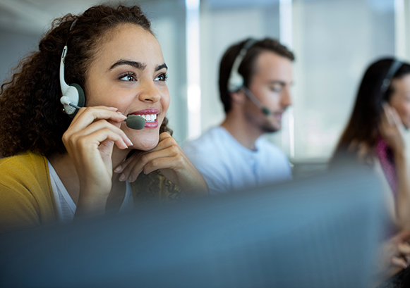 People working in a contact center