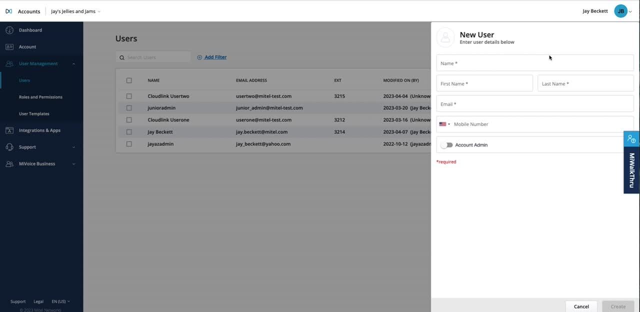Mitel UI