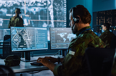 A guy working in a control room