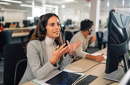 A woman on a video call
