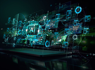 Virtual components with an AI chip in the middle