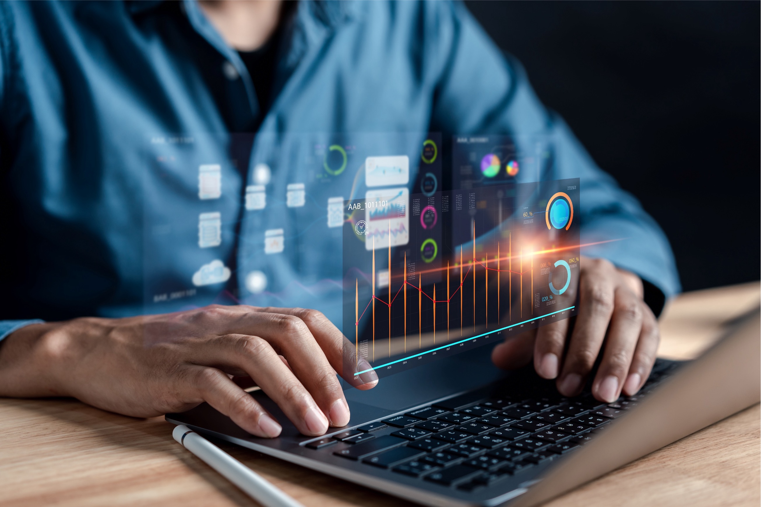 hands on a laptop