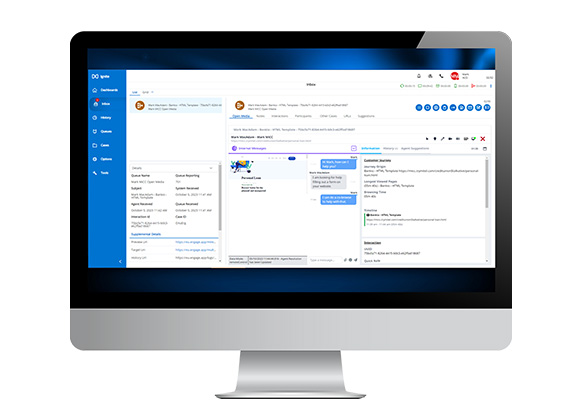 Screen with MiContact Center Business