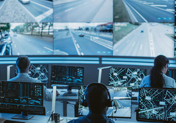 People on a command room