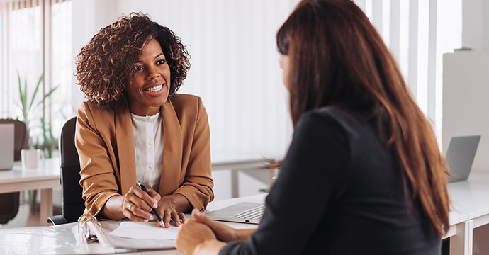 financial woman explaining
