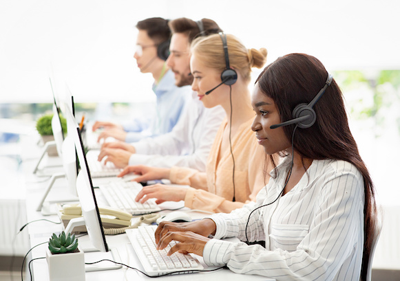 Contact Center Agents working