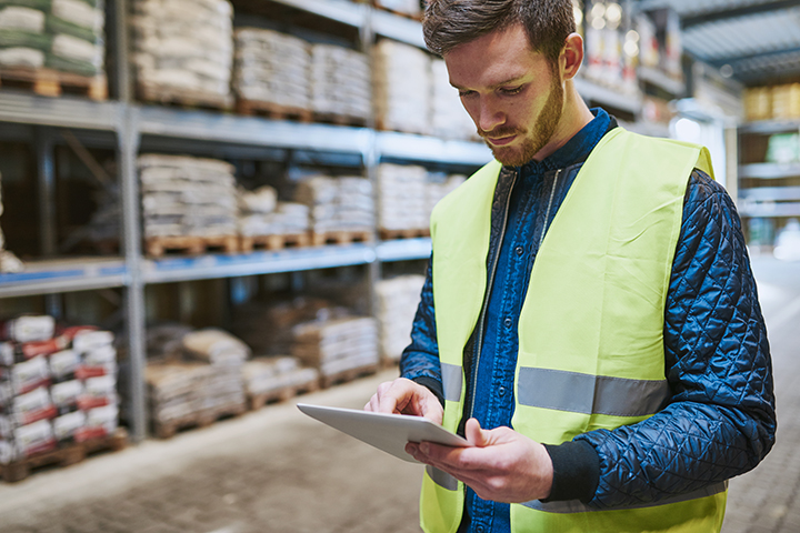 Warehouse Operative on Tablet